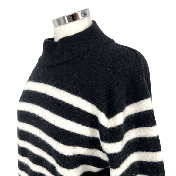 J.Crew Striped Supersoft Sweater Textured Black White Size XS - Picture 4 of 14